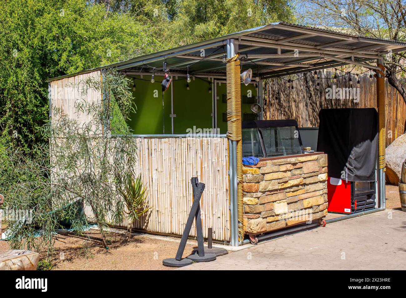 Closed Concession Stand With Metal Roof Stock Photo - Alamy