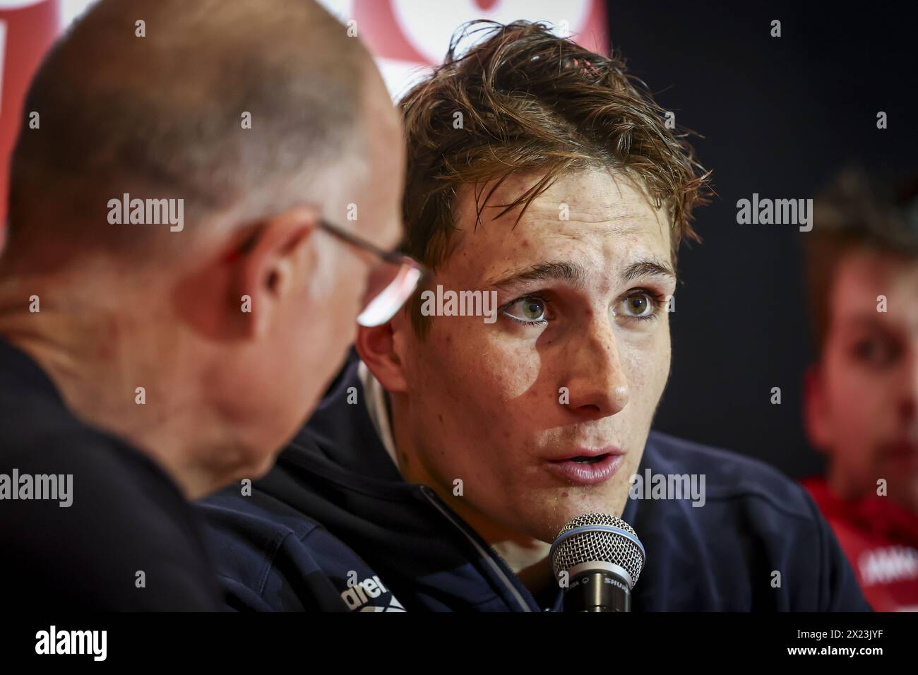 Antwerpen, Belgium. 19th Apr, 2024. Belgian Lucas Henveaux (Men 200m