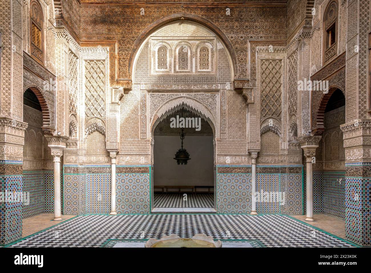 Fez, Morocco March 18, 2024 AlAttarine Madrasa, Fez medina, Morocco