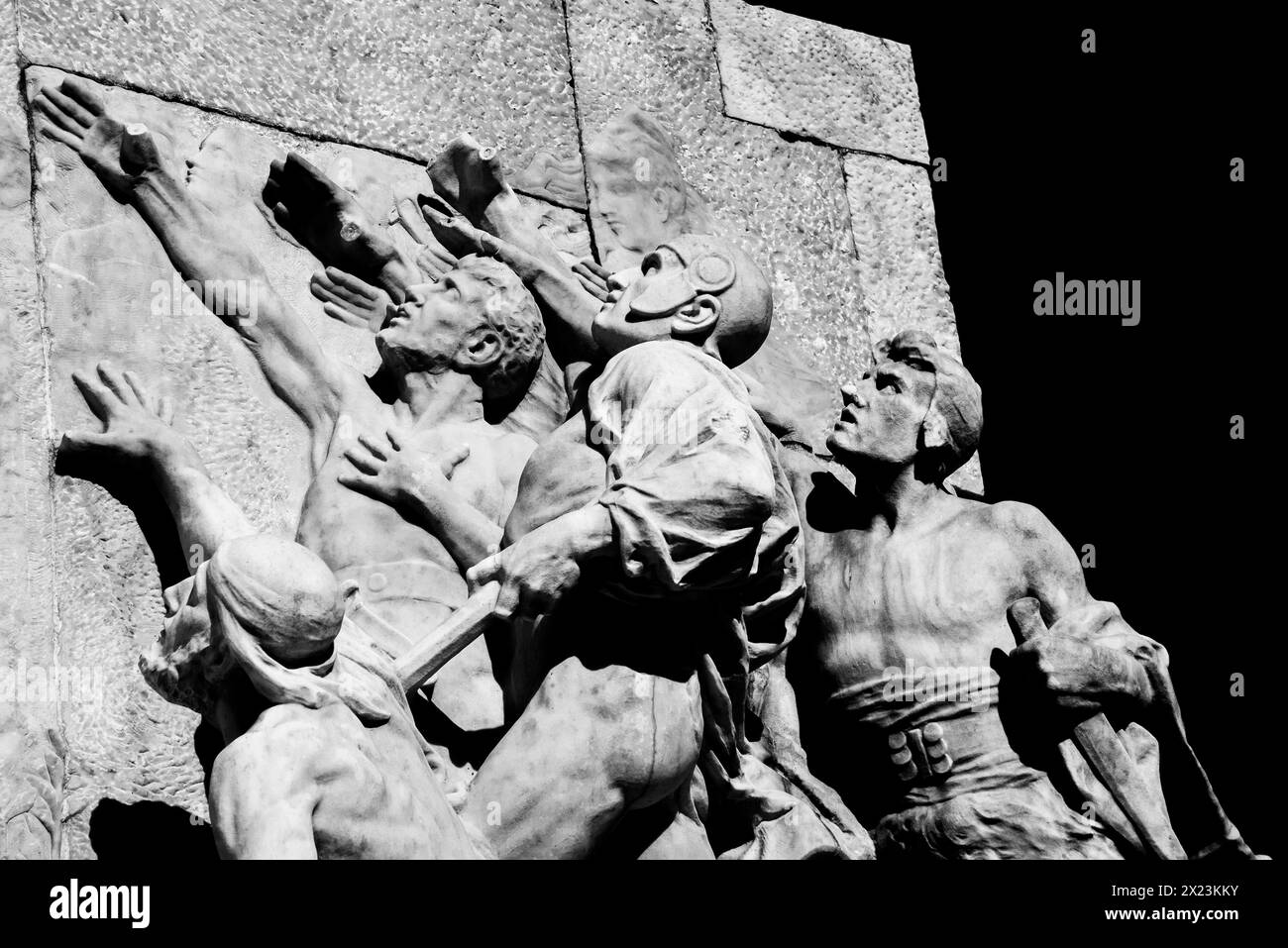 Rome, Italy, 08th March, 2024. In the photo detail of the statue of Giuseppe Mazzini. (Photo by  Diego Nangano Cappello/Alamy). The photo can be used Stock Photo