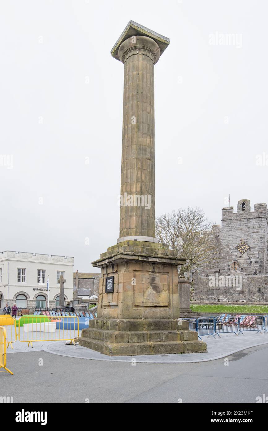 Site of ancient market cross in Castletown, Isle of Man/ Stock Photo