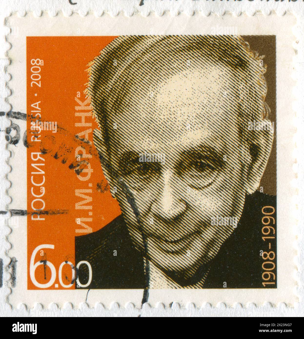 RUSSIA - CIRCA 2008: stamp printed by Russia, shows Ilya M. Frank, circa 2008 Stock Photo