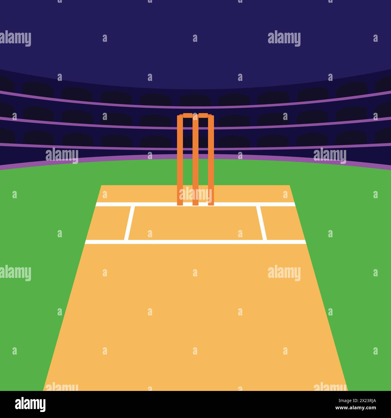 Cricket stadium illustration vector Cricket Pitch Icons Vector Cricket Sports Stock Vector