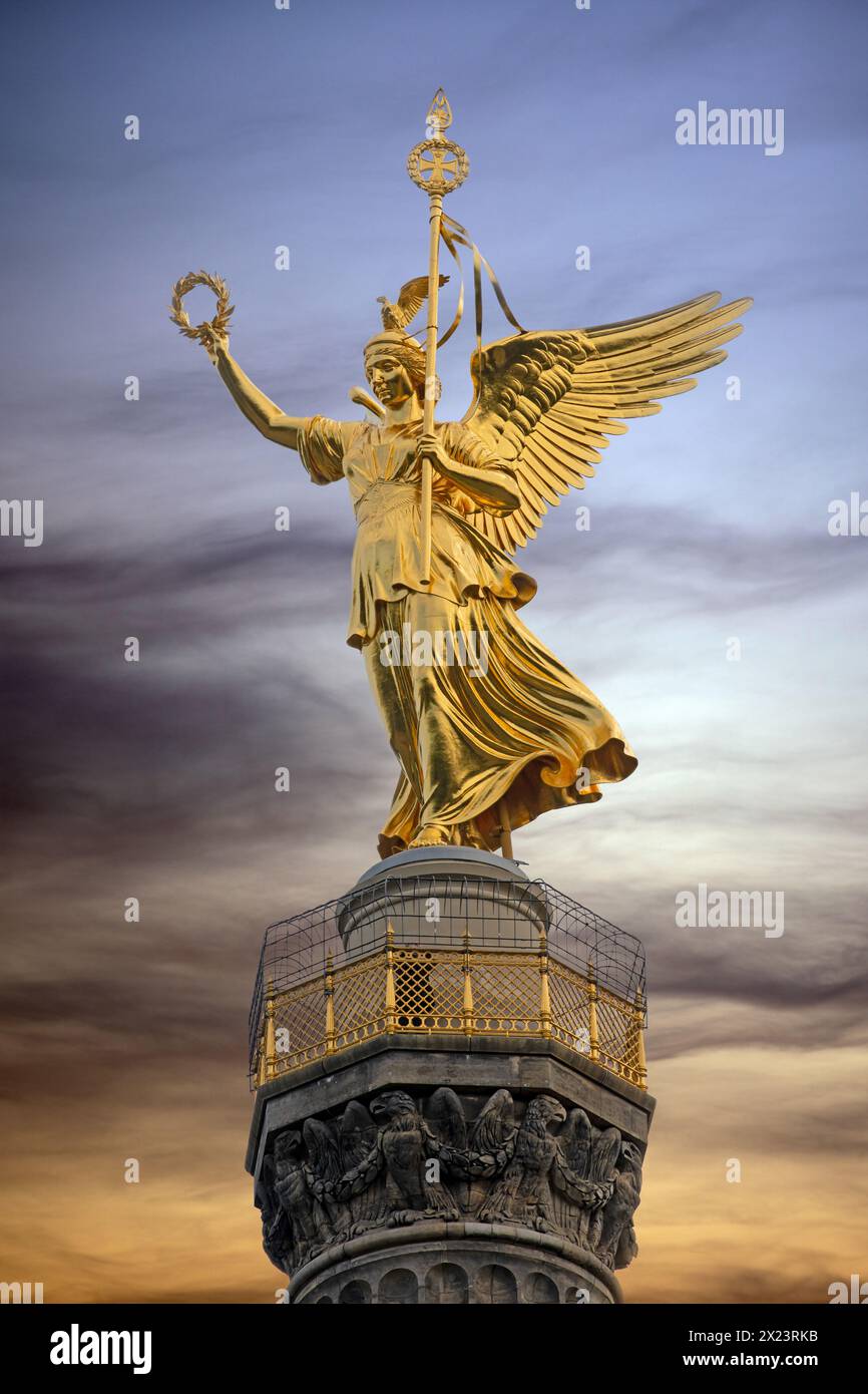 The &quot;Goldelse&quot; on the Victory Column, Berlin, Germany Stock Photo