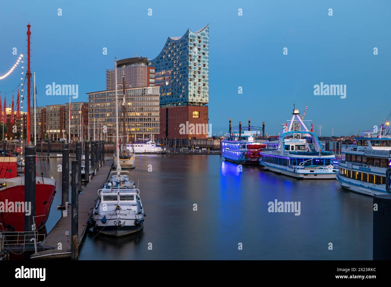 Elbphilharmonie in the evening, Hamburg, Germany Stock Photo