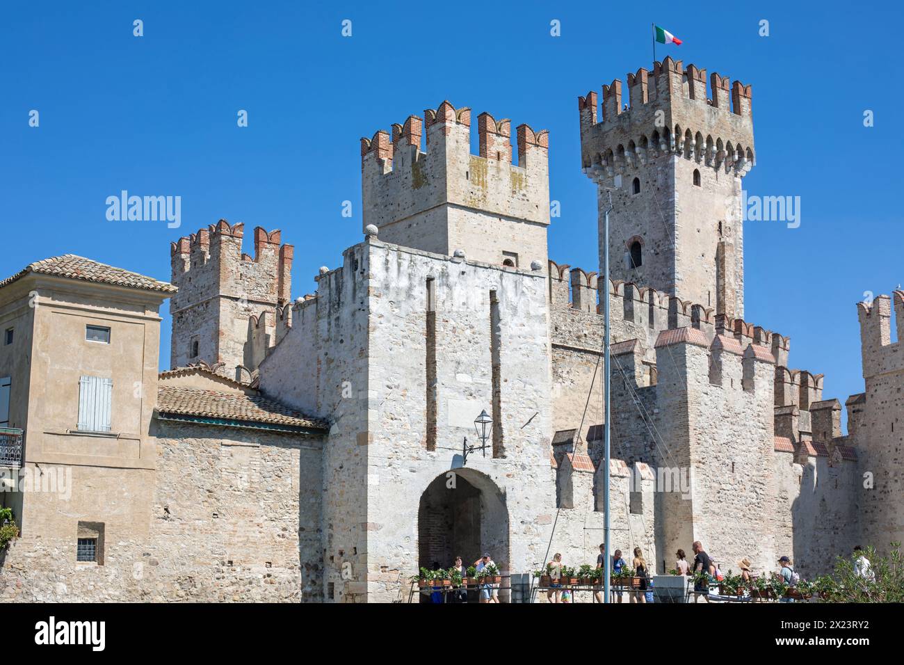 The Scaliger Castle in Sirmione, Lake Garda, Italy Stock Photo