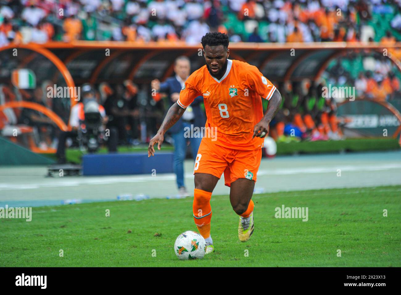 ABIDJAN, COTE D'IVOIRE - JANUARY 18;    Franck Kessié  of Cote D'Ivoire during the TotalEnergies Caf Africa Cup of Nations (Afcon 2023) match between Stock Photo