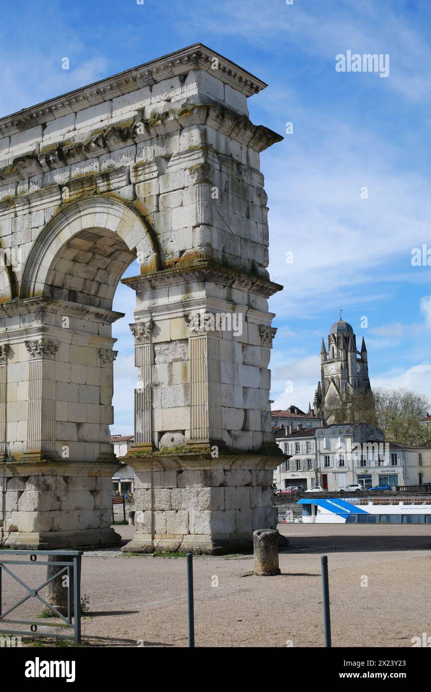 Arc de Germanicus, Saintes, Charente Maritime, France Stock Photo