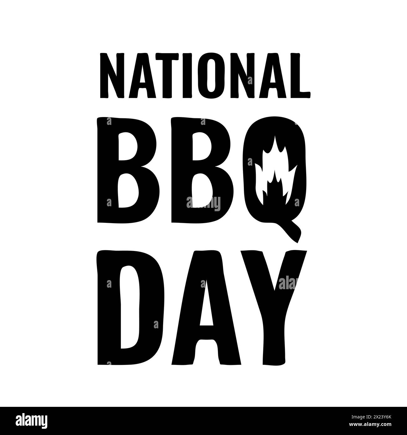 National BBQ Month. Annual event on May 16. Vector template for typography poster, flyer, banner, sticker, t-shirt, etc Stock Vector