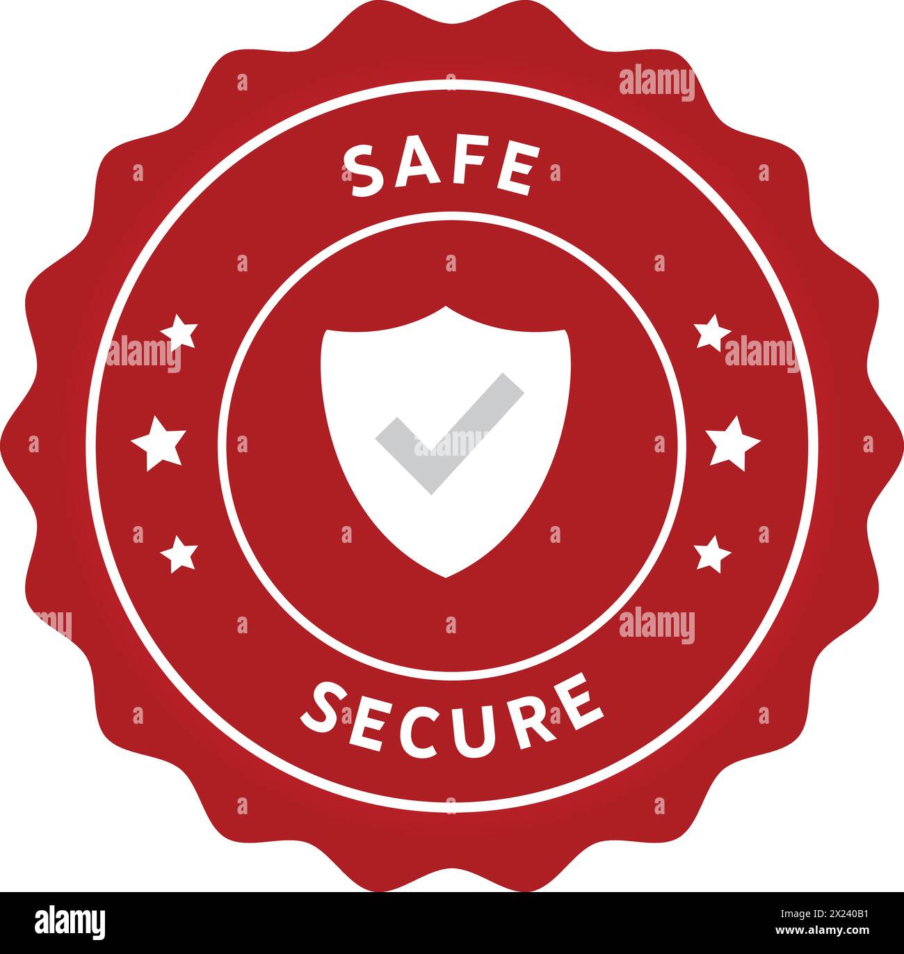 Safe Secure sign, safe symbol in Red seal, Safe Secure seal, protect