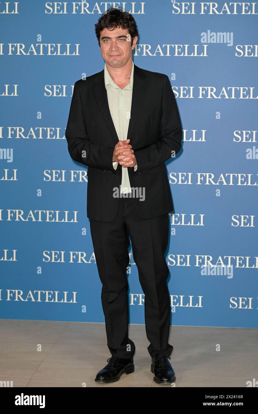 Rome, Italy. 19th Apr, 2024. Riccardo Scamarcio attends the photocall of the movie 'Sei fratelli' at Cinema Barberini. Credit: SOPA Images Limited/Alamy Live News Stock Photo