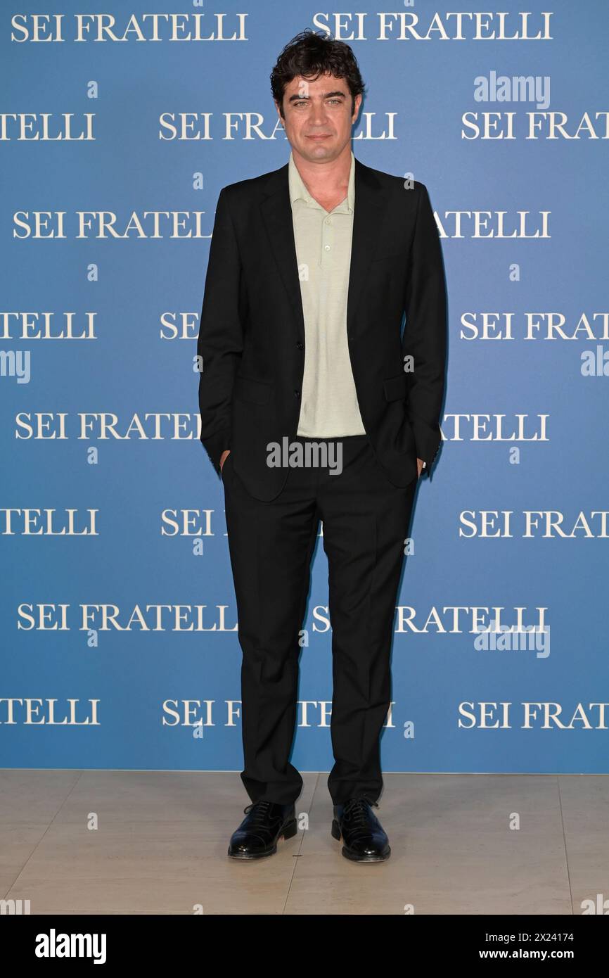 Rome, Italy. 19th Apr, 2024. Riccardo Scamarcio attends the photocall of the movie 'Sei fratelli' at Cinema Barberini. Credit: SOPA Images Limited/Alamy Live News Stock Photo