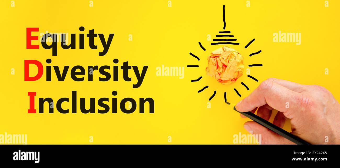 EDI equity diversity inclusion symbol. Concept words EDI equity ...