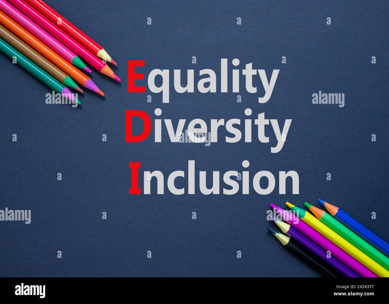 EDI equality diversity inclusion symbol. Concept words EDI equality ...