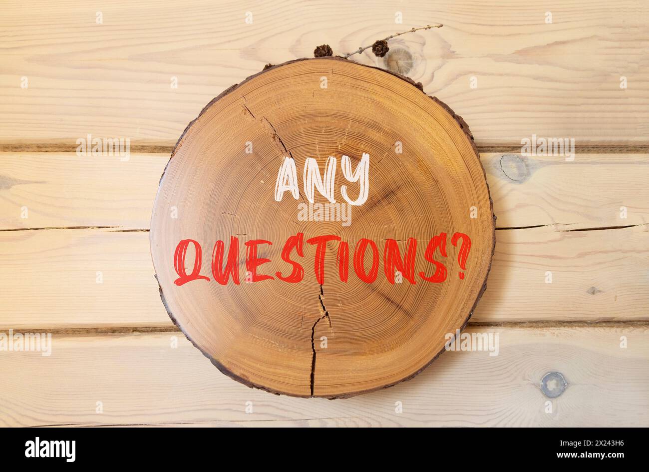 Any questions symbol. Concept words Any questions on beautiful wooden ...