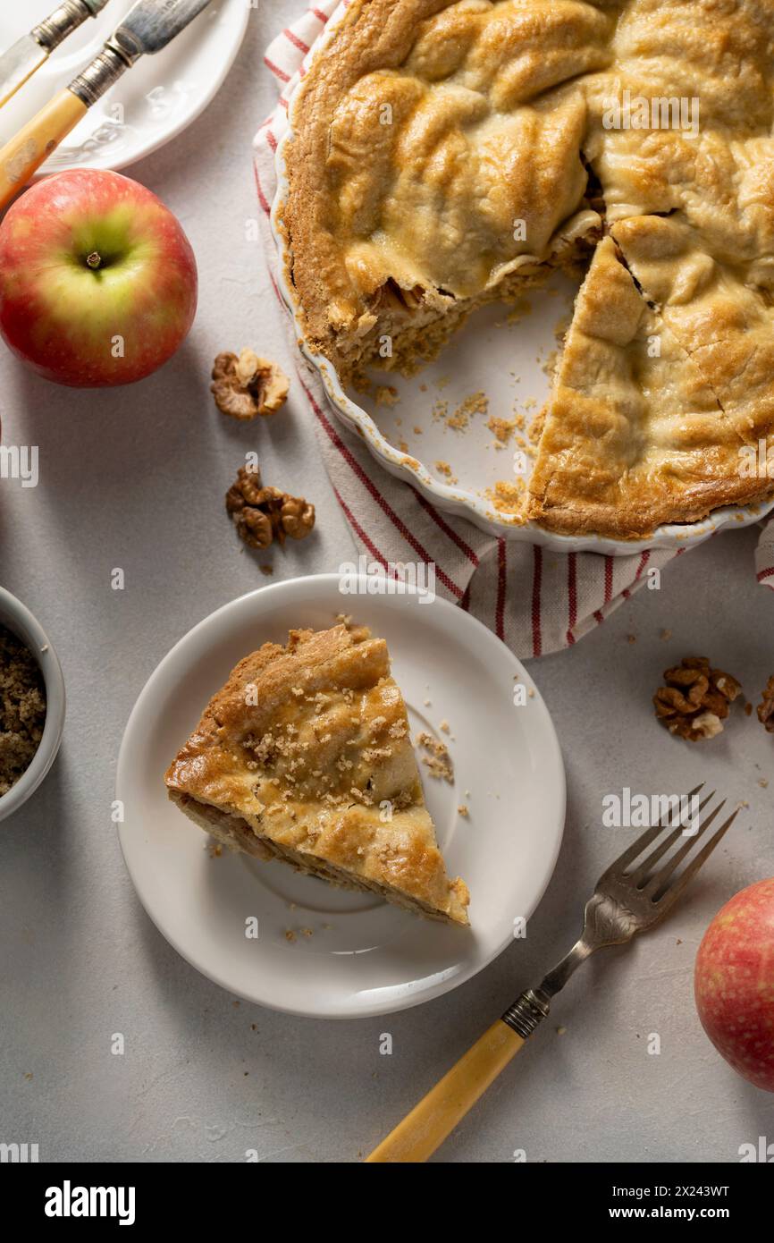 Apple and cinnamon cake Stock Photo