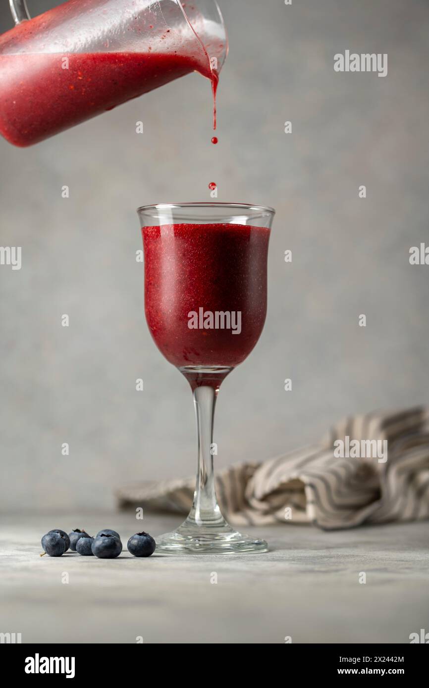 Blueberry smoothie Stock Photo