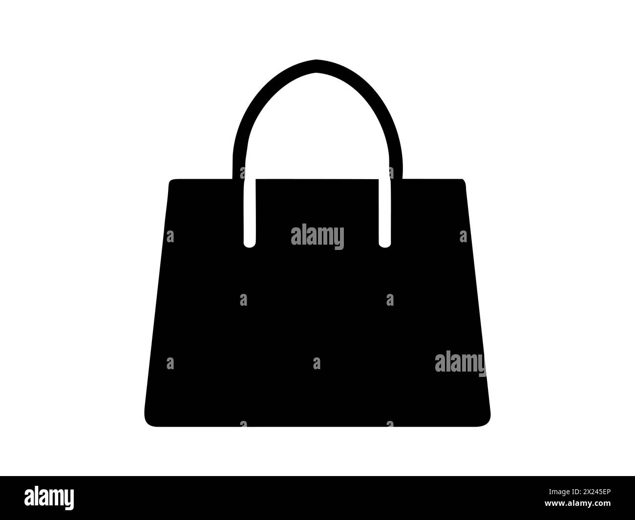 Black tote bag silhouette. Art. Simple monochrome shopping bag icon ...