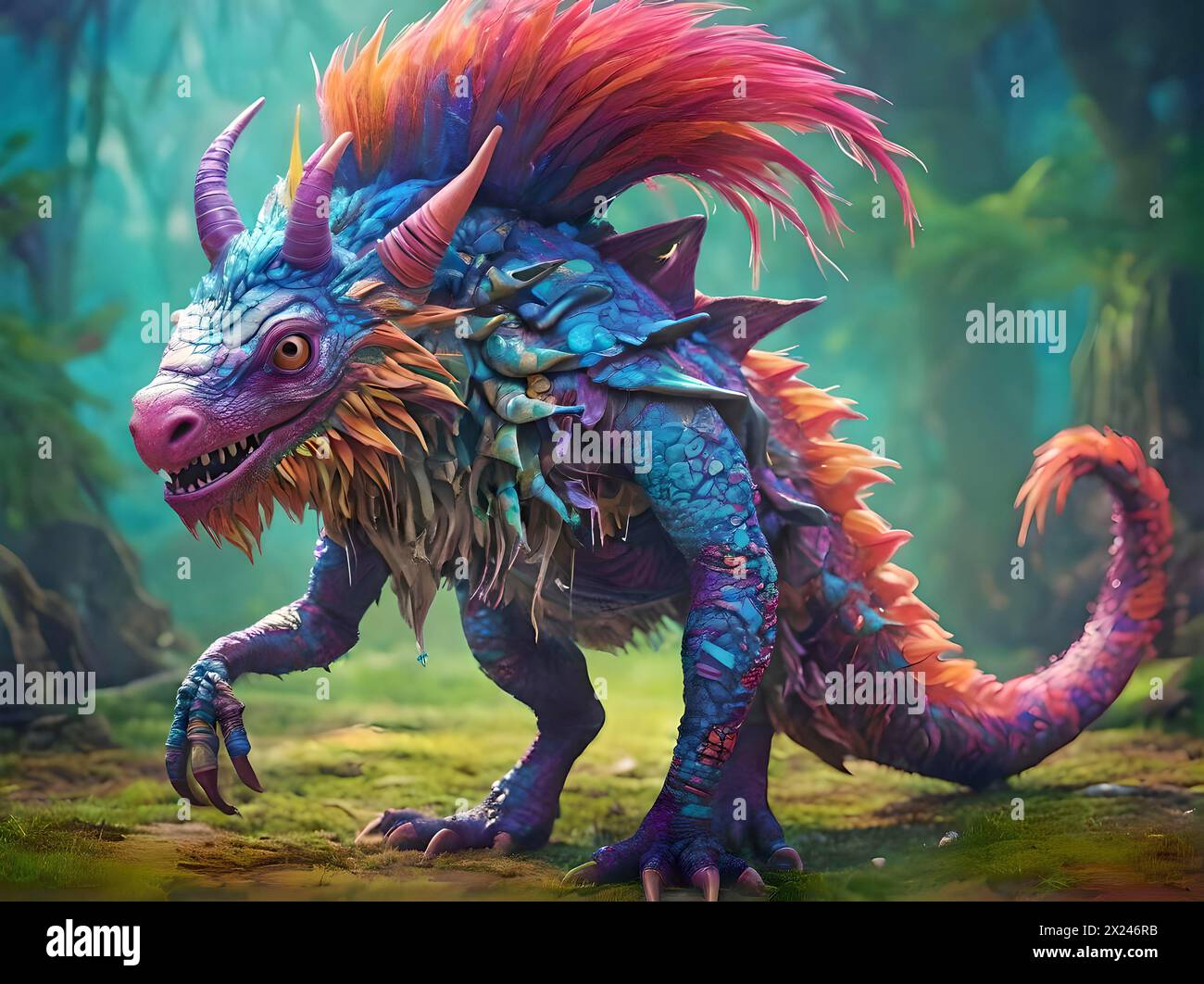 Whimsical and legendary monster, magical creature, fairy tale creature Stock Photo