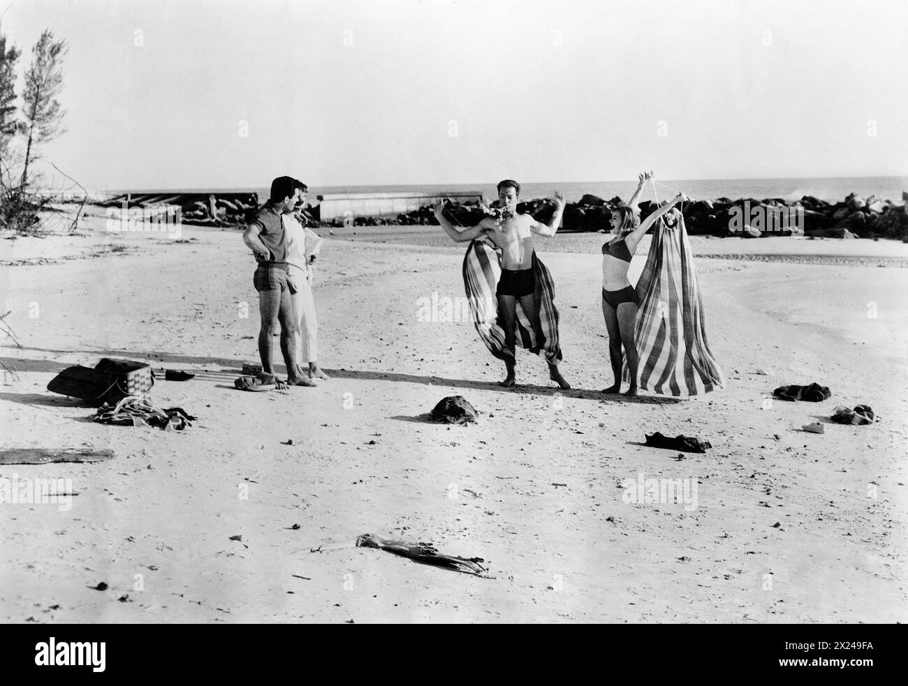 Jerome Eden, Candi Conder, on-set of the film, "Color Me Blood Red
