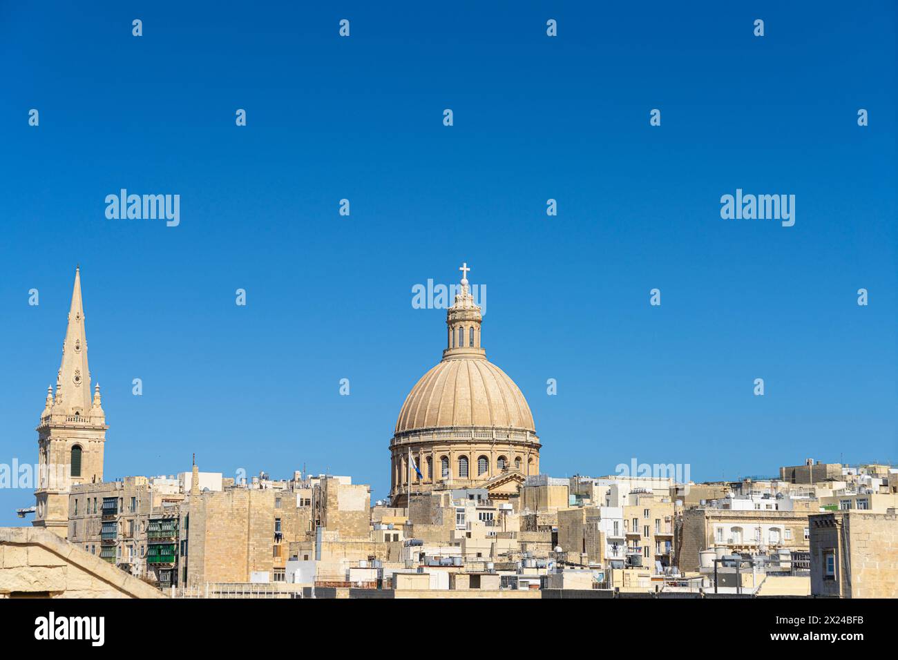 Valletta, Malta. April 3, 2024. panoramic view of the buildings in the historic center of the city Stock Photo
