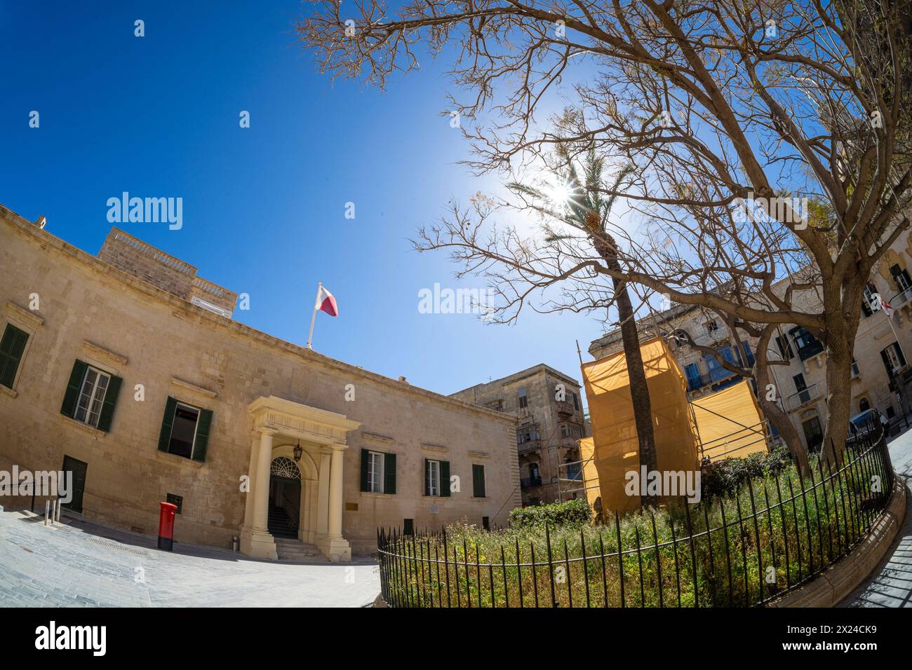 Valletta, Malta, April 03, 2024.  external view of the headquarters of the ministry of justice maltese in the center of the city Stock Photo