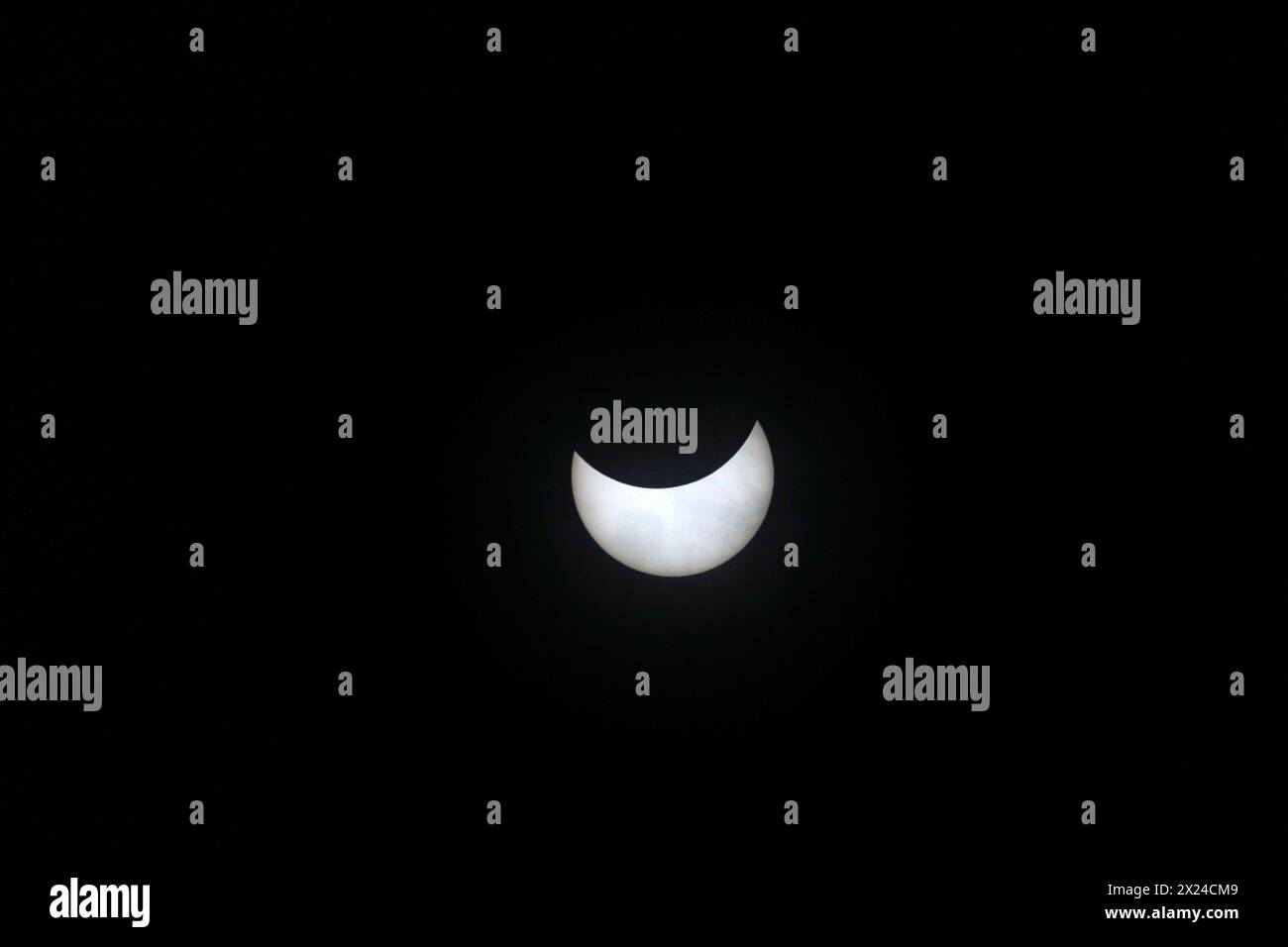 Partial Solar Eclipse Stock Photo