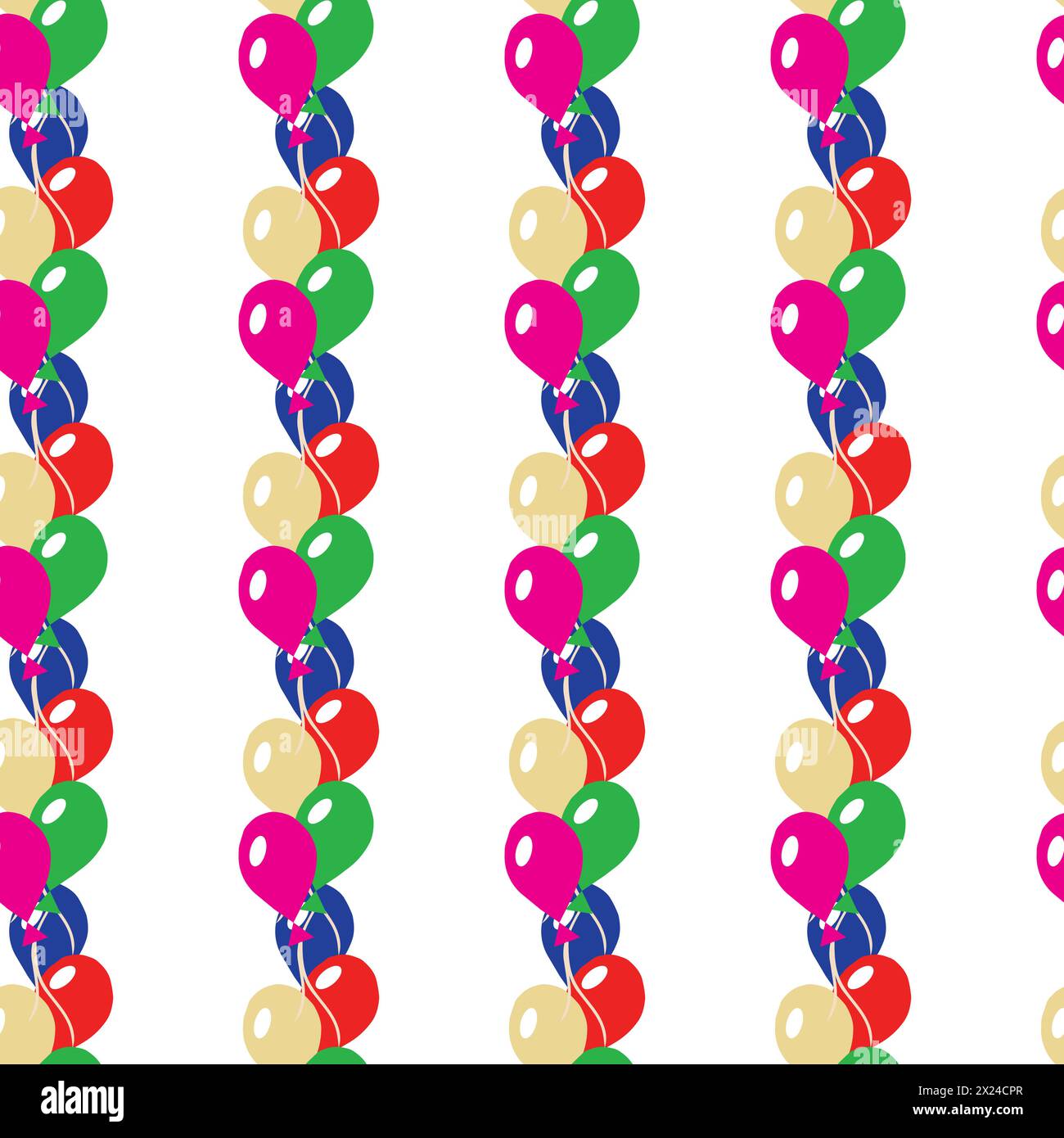Multi-colored inflatable balls. Seamless pattern. Vector illustration. Stock Vector