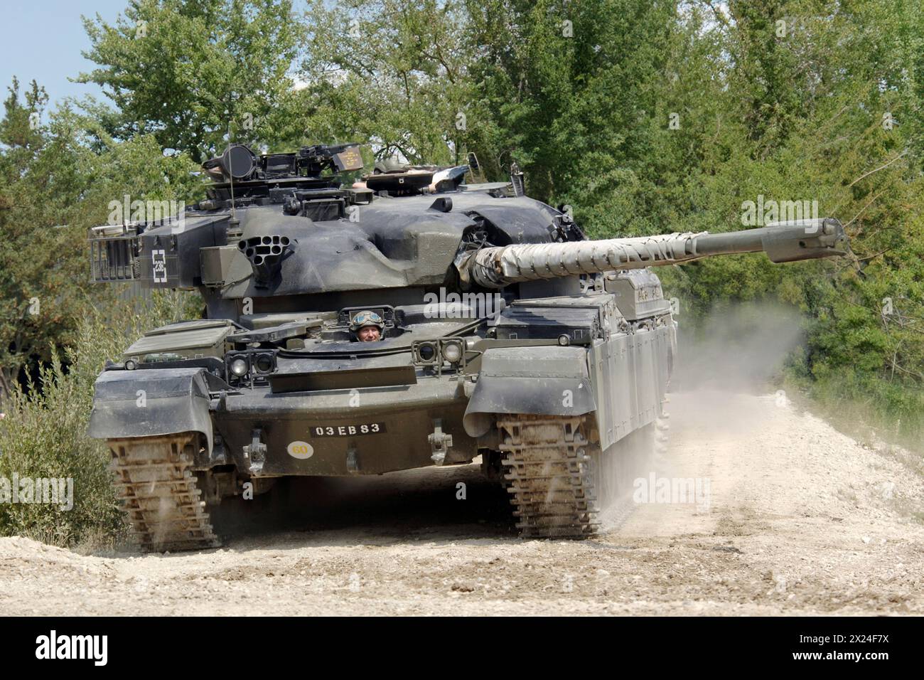 Modern day British Army Chieftain tank on manouvers in Europe. Stock Photo