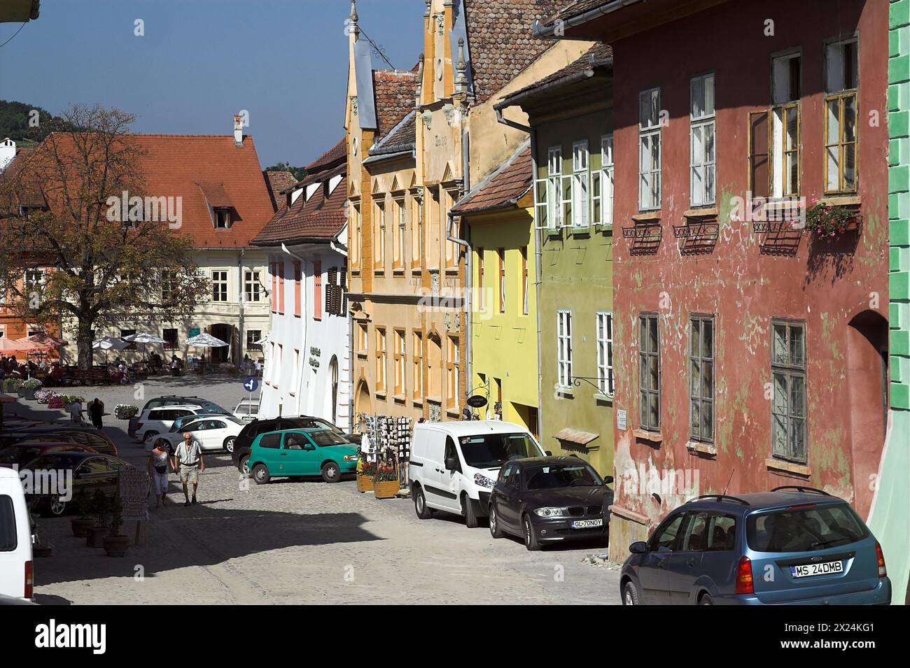 Sighișoara, Rumänien, Romania; Old Town historic buildings; Historische Gebäude in der Altstadt; Edificios históricos del casco antiguo Stock Photo