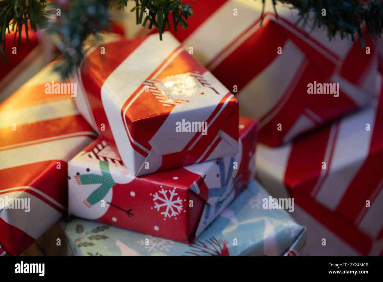 Photos of wrapped christmas gifts