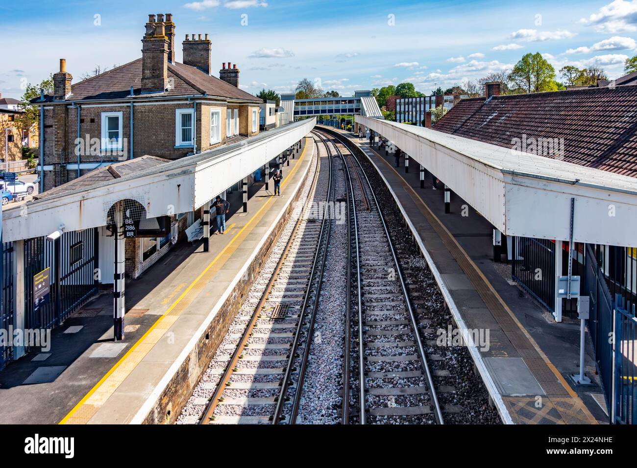 A view of the railway station at StainesuponThames from a footbridge