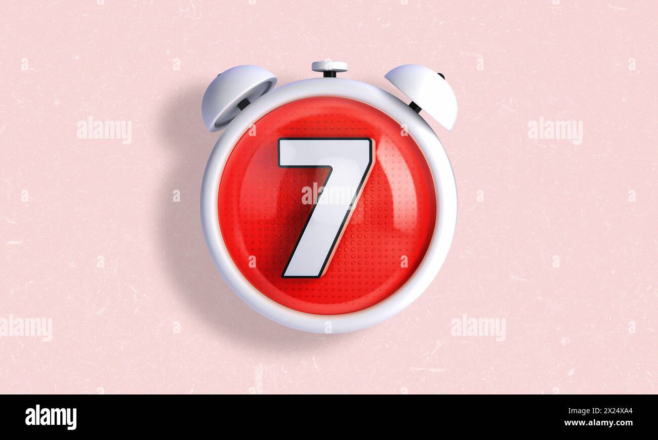 3D illustration of a clock style counter and stopwatch in white color ...
