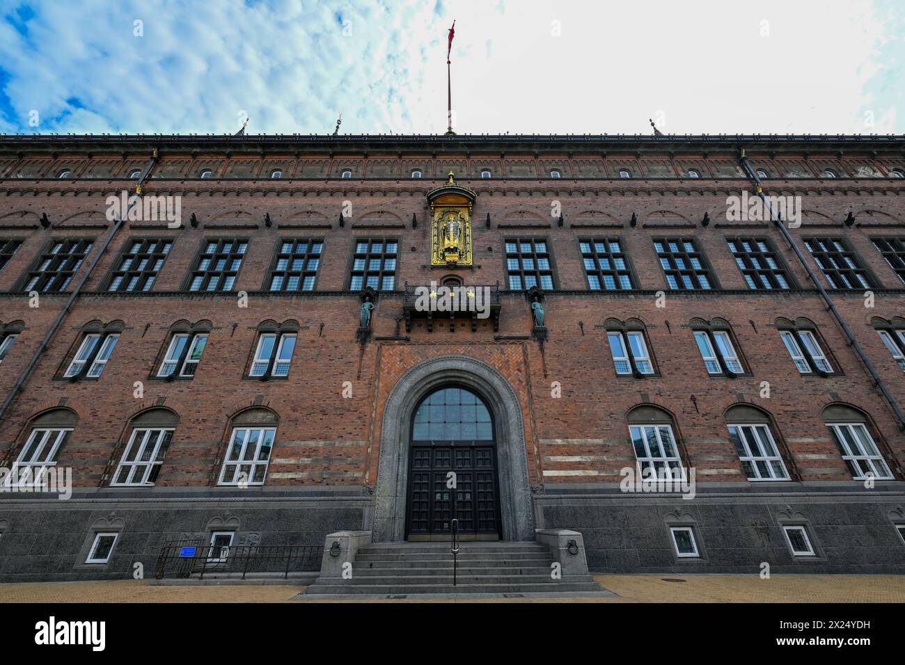 Facade of the Copenhagen city hall in Denmark. Stock Photo