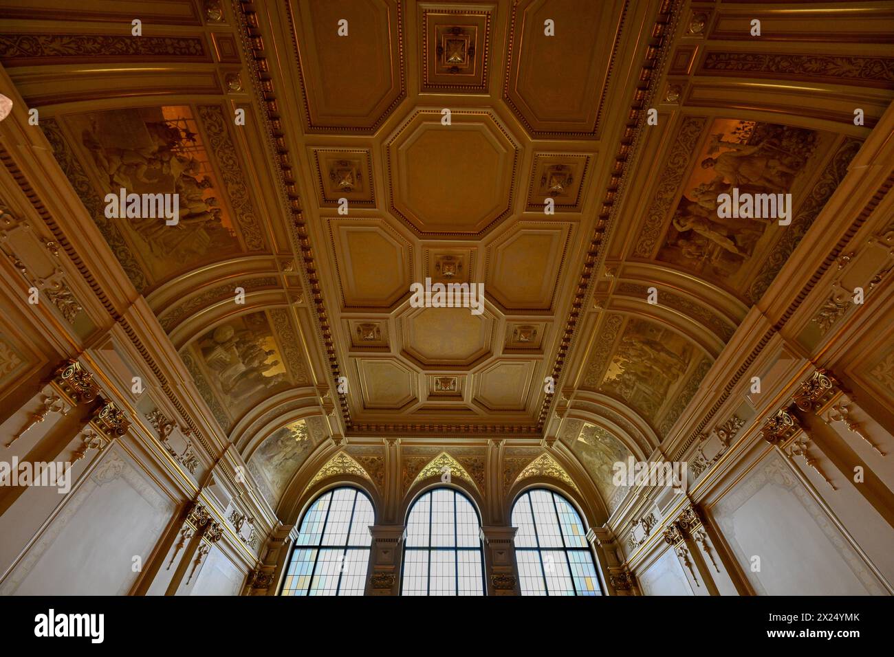 Hamburg, Germany - Jul 13, 2023: Interior of the Town hall of Hamburg, Germany. Stock Photo