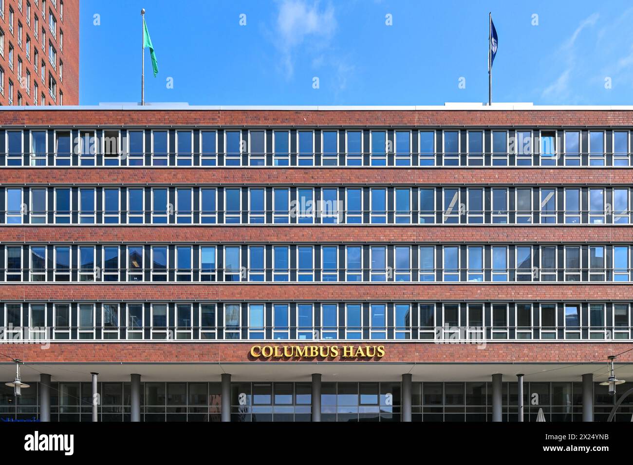 Columbus Haus in Hamburg, Germany. Modern office building. Stock Photo