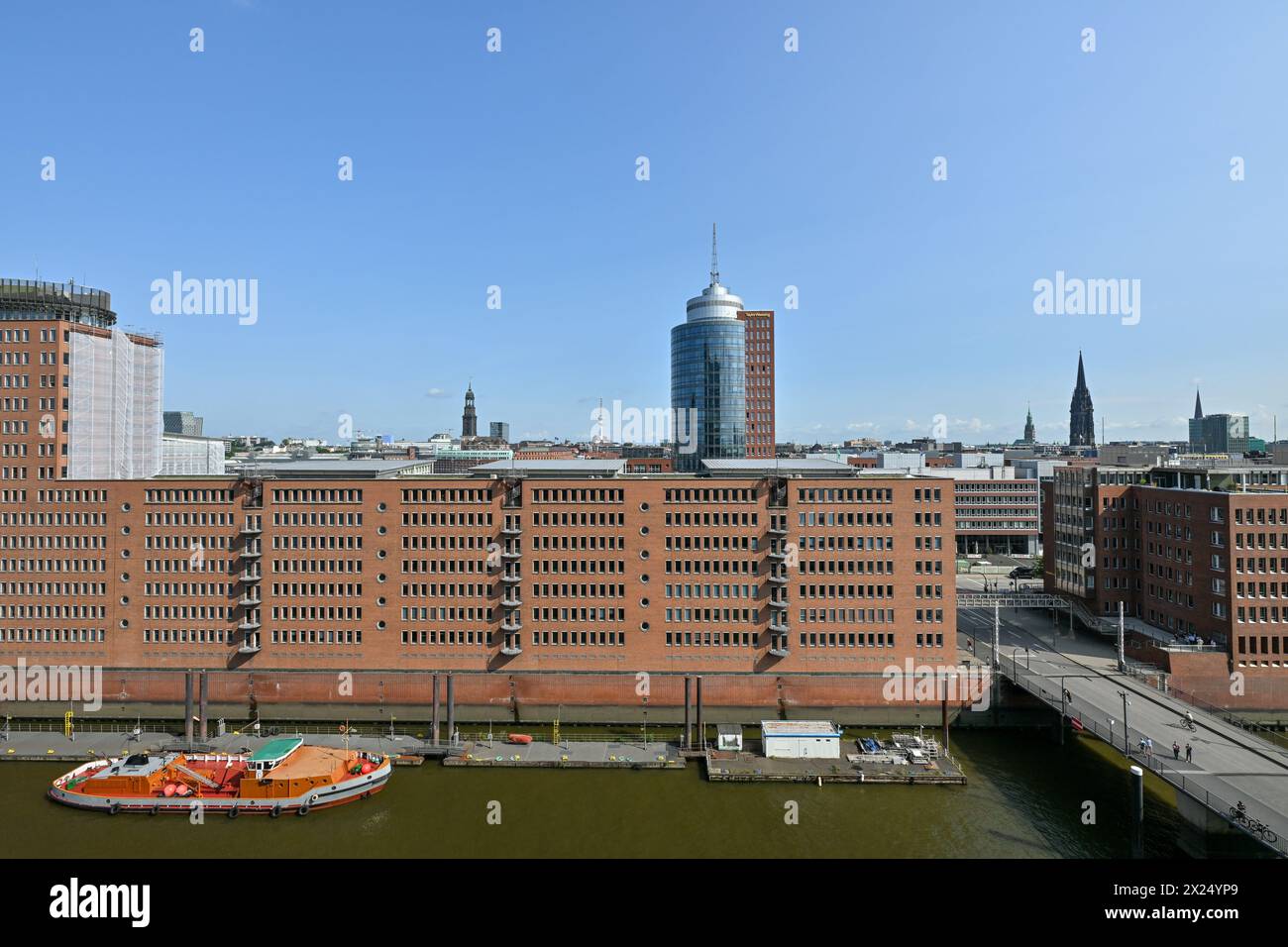 Hamburg, Germany - Jul 14, 2023: Columbus Haus in Hamburg, Germany. Modern office building. Stock Photo