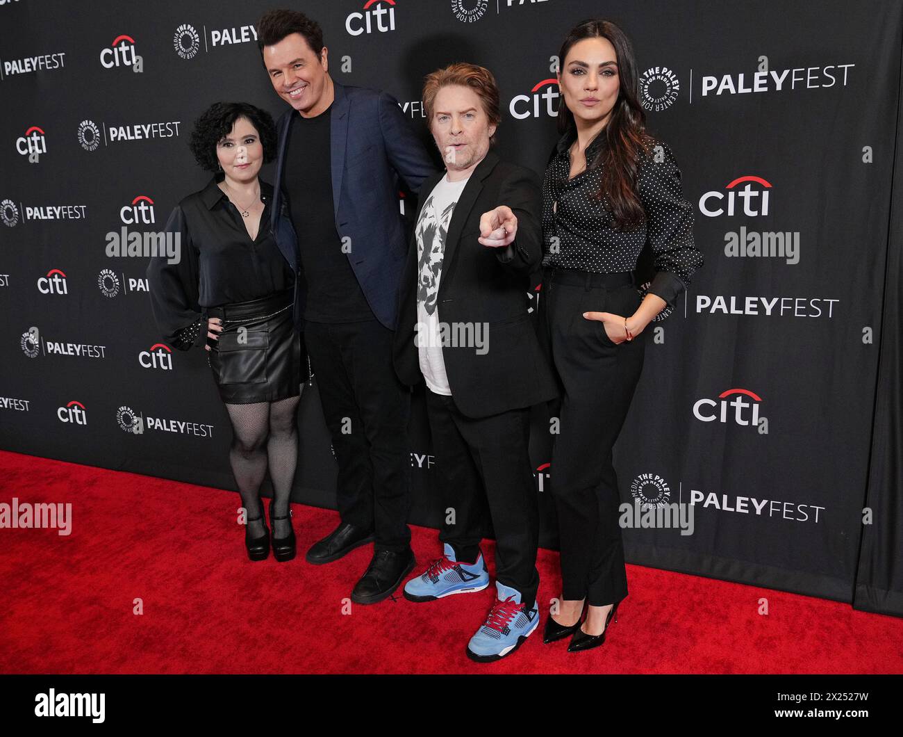 Los Angeles, USA. 19th Apr, 2024. (L-R) Alex Borstein, Seth MacFarlane, Seth Green and Milan Kunis at the PaleyFest LA 2024 - FAMILY GUY 25th Annivesary held at the Dolby Theatre in Hollywood, CA on Friday, ?April 19, 2024. (Photo By Sthanlee B. Mirador/Sipa USA) Credit: Sipa USA/Alamy Live News Stock Photo