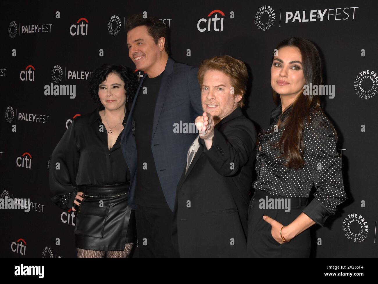 Hollywood, Ca. 19th Apr, 2024. Alex Borstein, Seth MacFarlane, Seth Green and Mila Kunis at the PaleyFest LA 2024 Family Guy 25th anniversary celebration at Dolby Theatre on April 19, 2024 in Hollywood, California. Credit: Jeffrey Mayer/Media Punch/Alamy Live News Stock Photo