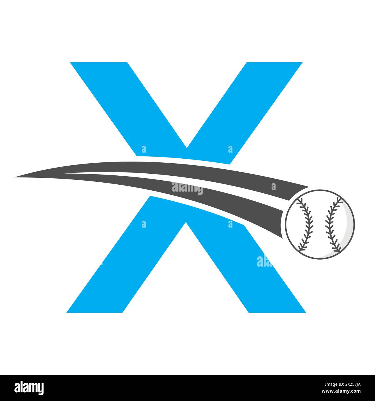 Baseball Logo On Letter X Concept With Moving Baseball Symbol. Baseball ...