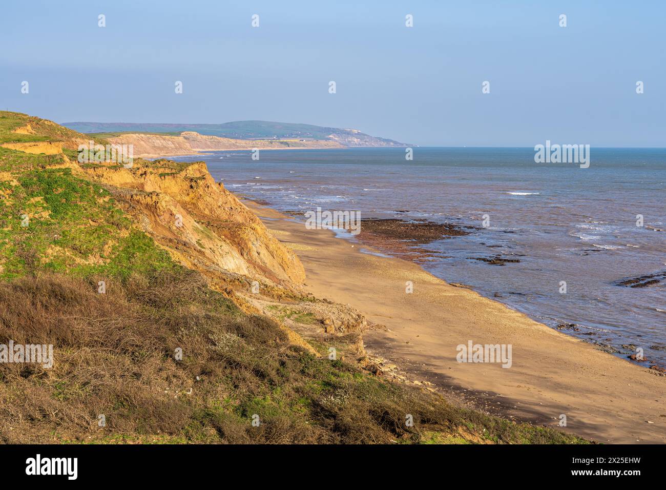 The Channel coast near Brighstone Bay on the Isle of Wight, England, UK ...