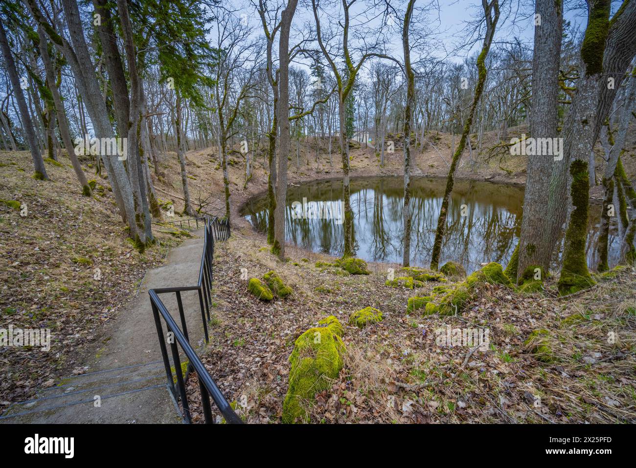 Kaali field of meteorite craters in Saaremaa, Estonia  Stock Photo