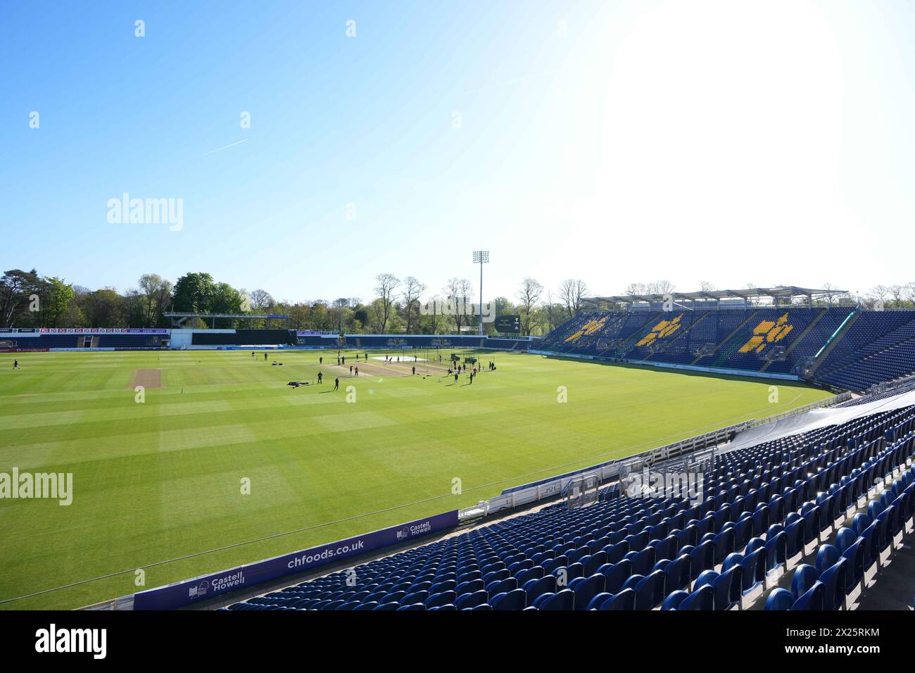 Cardiff, UK, 20 April 2024. A general view of Sophia Gardens during the Rachael Heyhoe-Flint Trophy match between Western Storm and Sunrisers. Credit: Robbie Stephenson/Western Storm/Alamy Live News Stock Photo