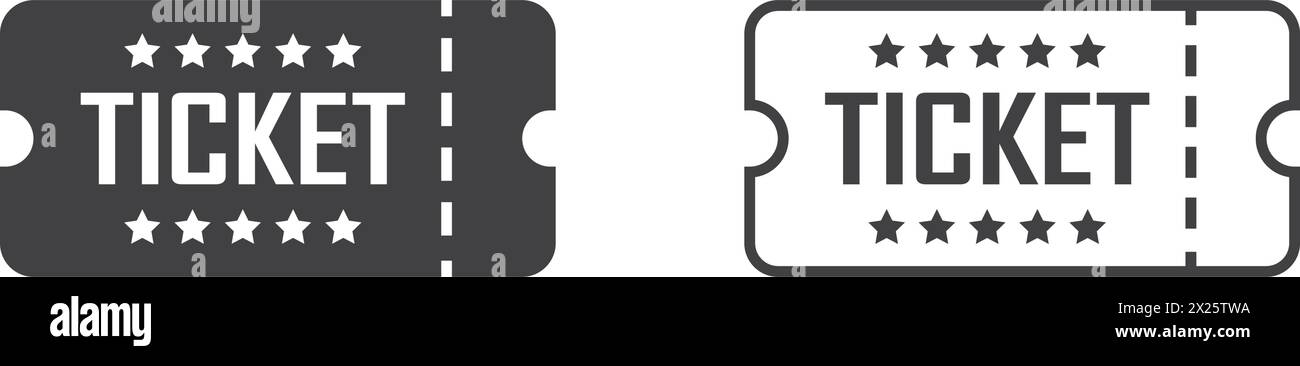 Ticket icon in flat style. Coupon vector illustration on isolated ...