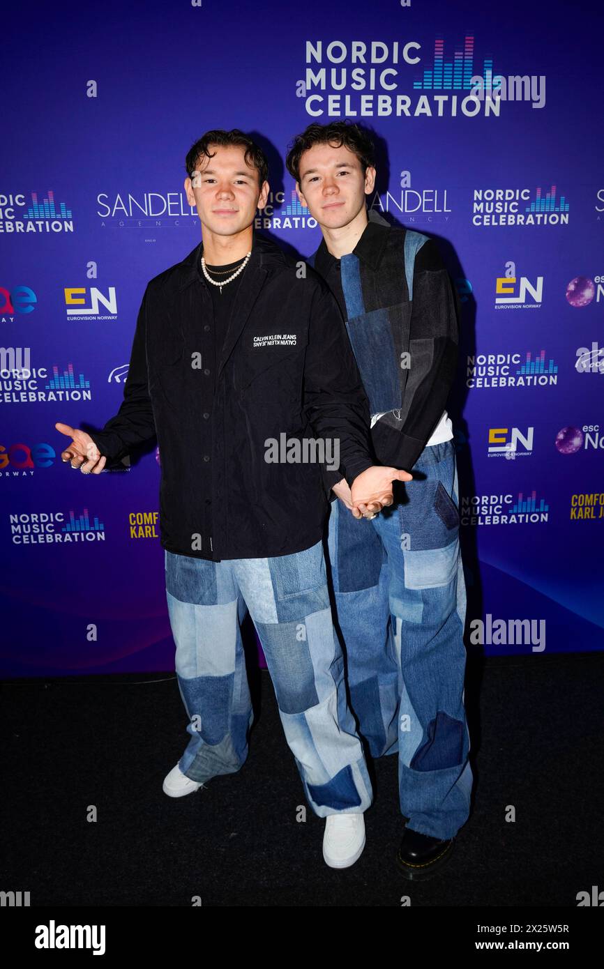 Martinus Ranheim Oslo 20240420.Marcus (right) and Martinus at a press conference ahead ...