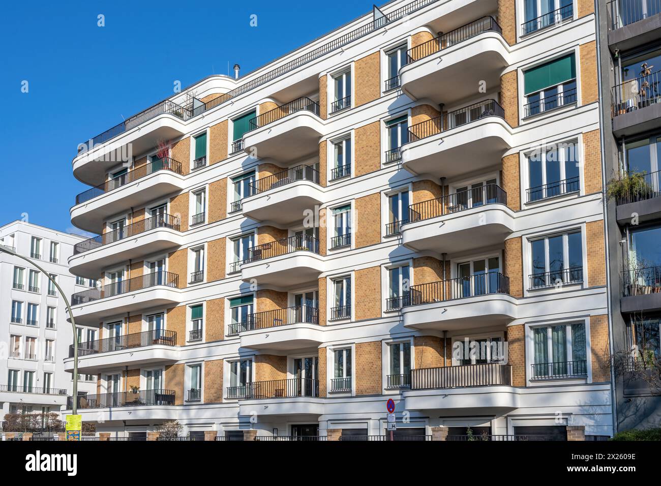 New apartment building seen in the Prenzlauer Berg district in Berlin, Germany Stock Photo