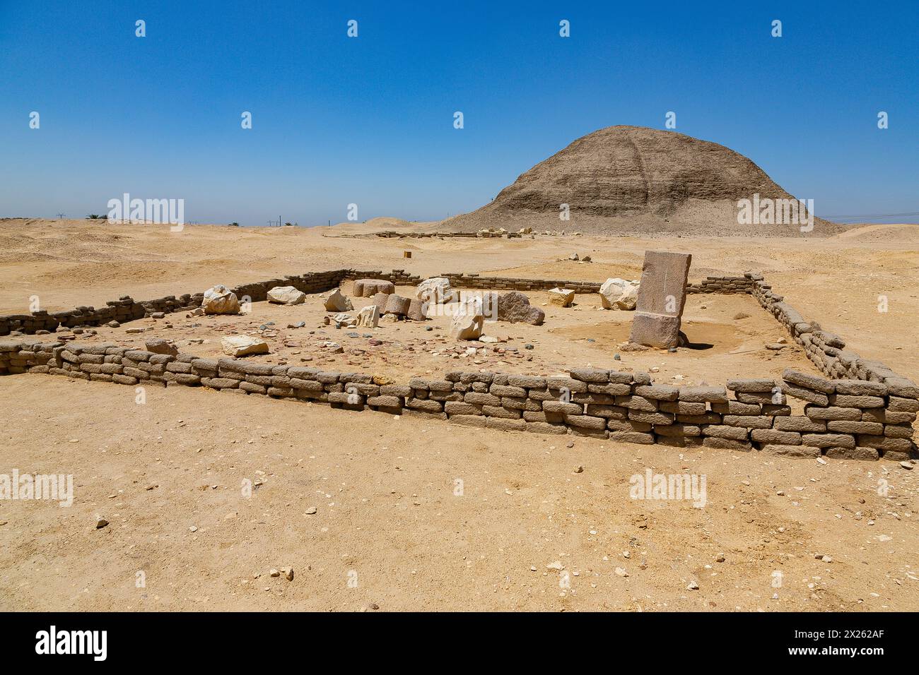 Egypt, Fayum, Hawara, small open air museum near the pyramid of Amenemhat III. Stock Photo