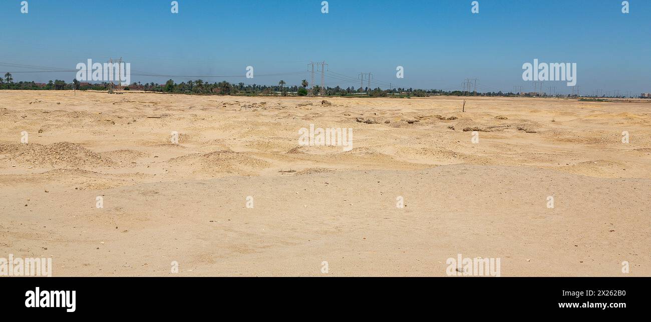 Egypt, Hawara, near the pyramid of Amenemhat III : A Roman settlement, which gave the first 'Fayum portraits' found  in a documented excavation. Stock Photo