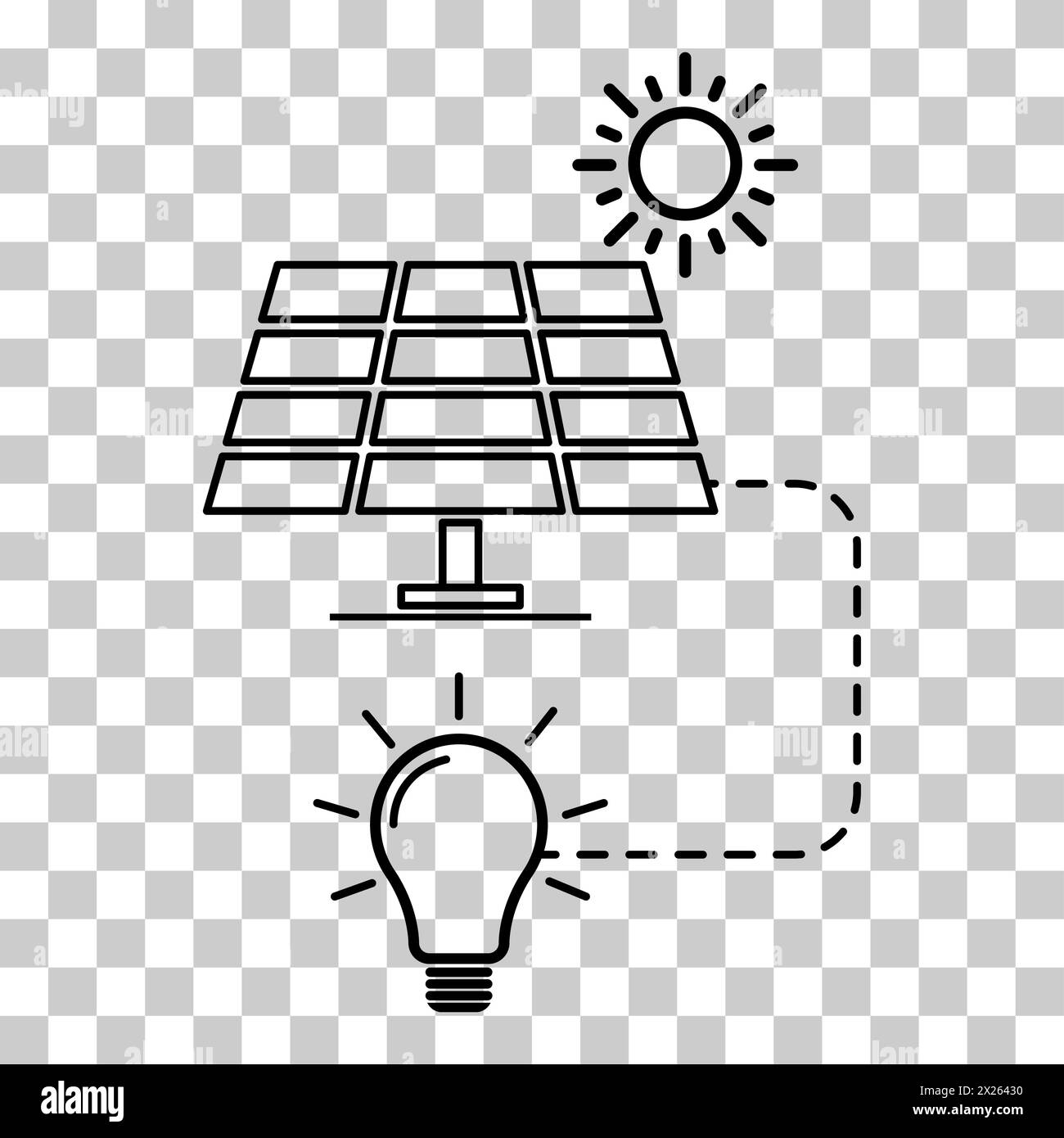 Solar panel icon, green power technology, ecology alternative energy ...