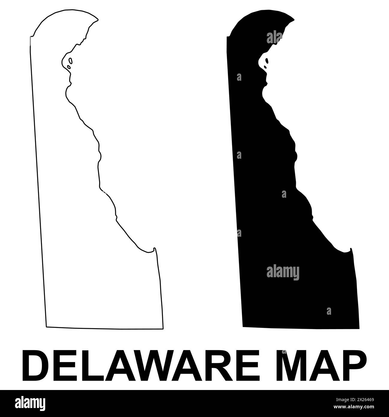 Set of Delaware map, united states of america. Flat concept icon vector ...